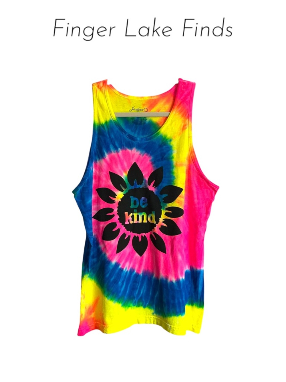 'Be Kind' Tie-Dye Tank Top - Bright Multicolor, M